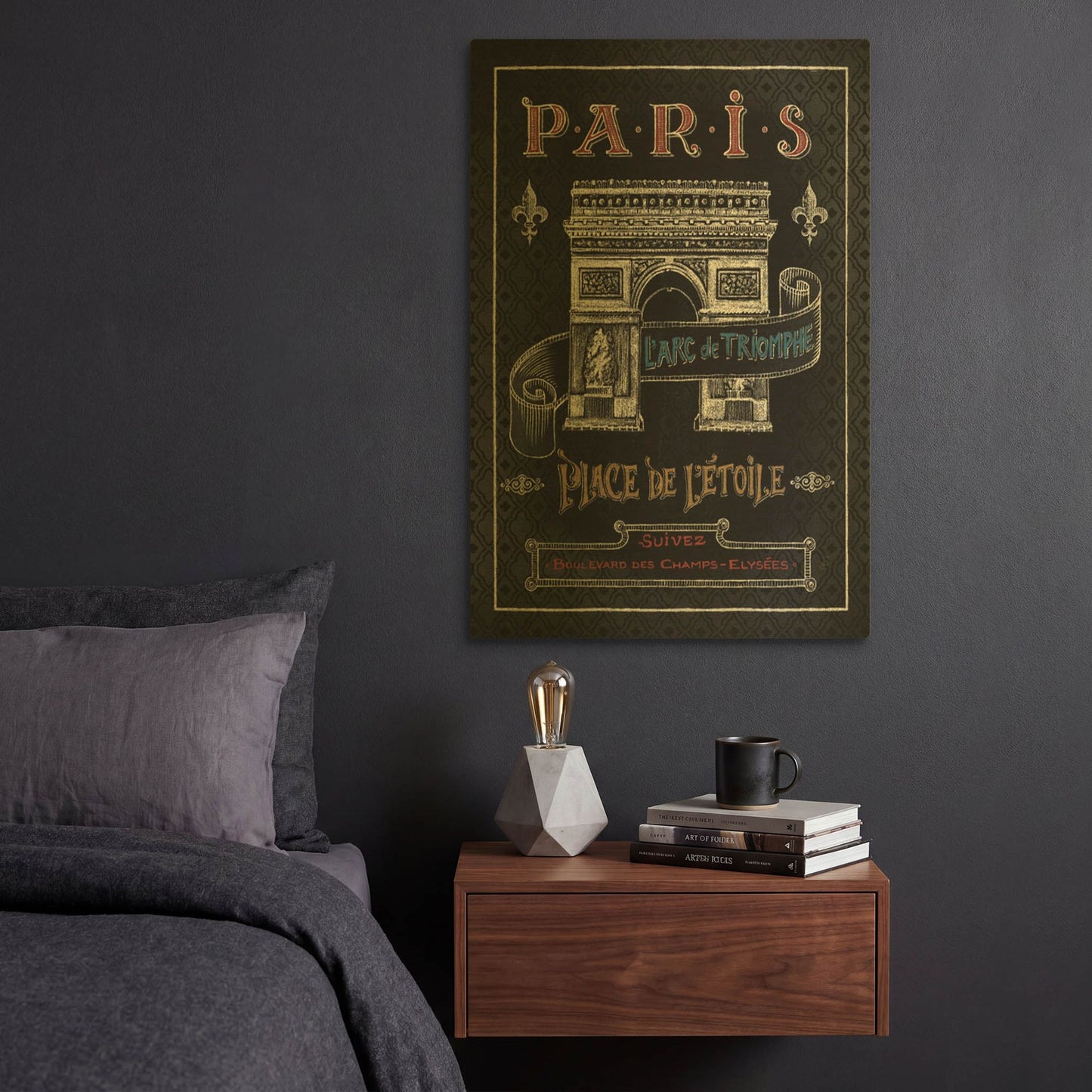 'Travel to Paris II' By Daphne Brissonnet Gold Metal Wall Art