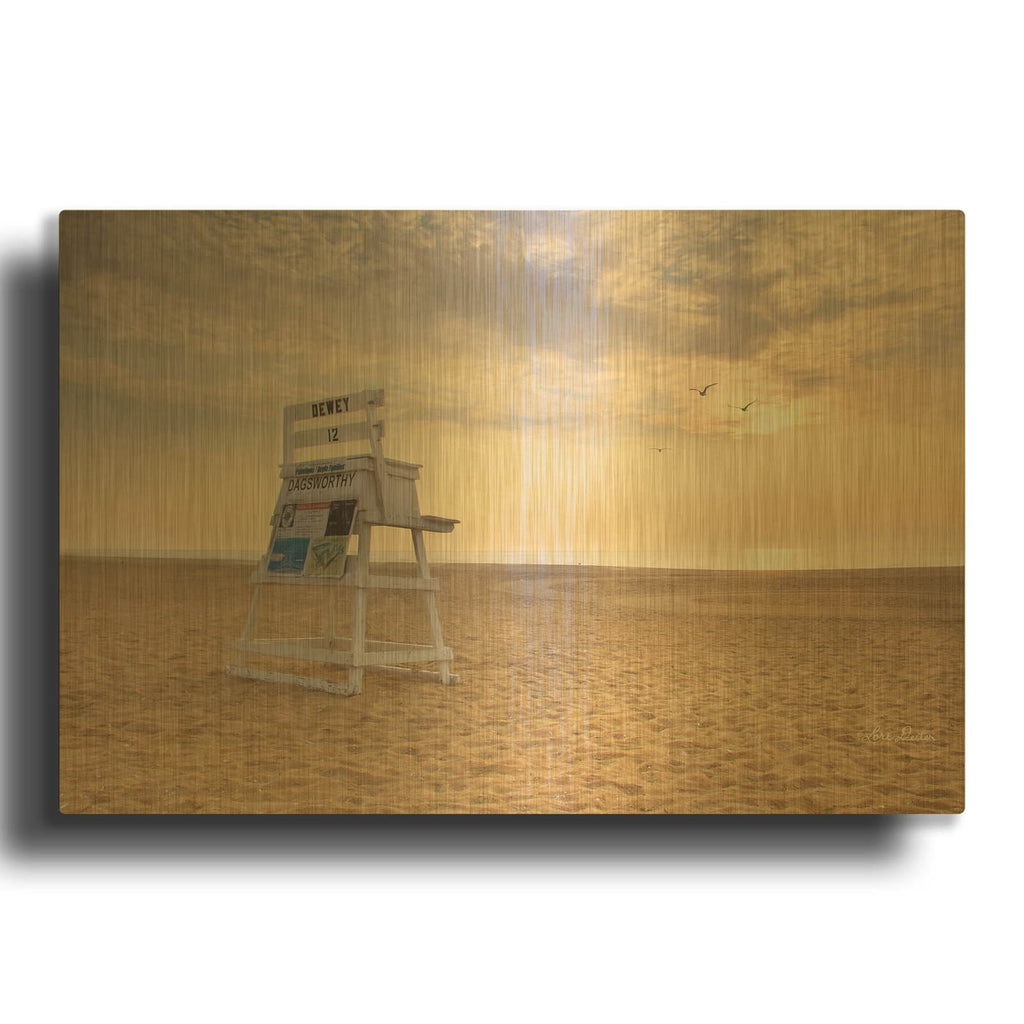 'Circles in the Sand' By Lori Deiter Gold Metal Wall Art