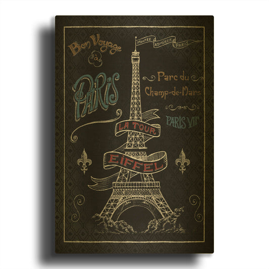 'Travel to Paris I' By Daphne Brissonnet Gold Metal Wall Art