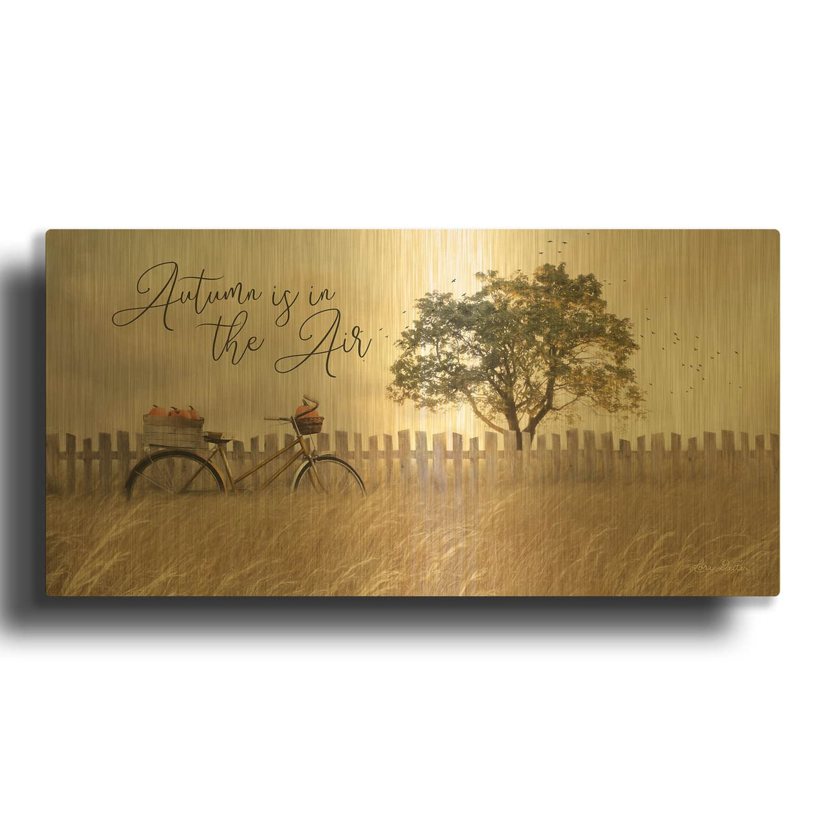 'Autumn is in the Air' By Lori Deiter Gold Metal Wall Art