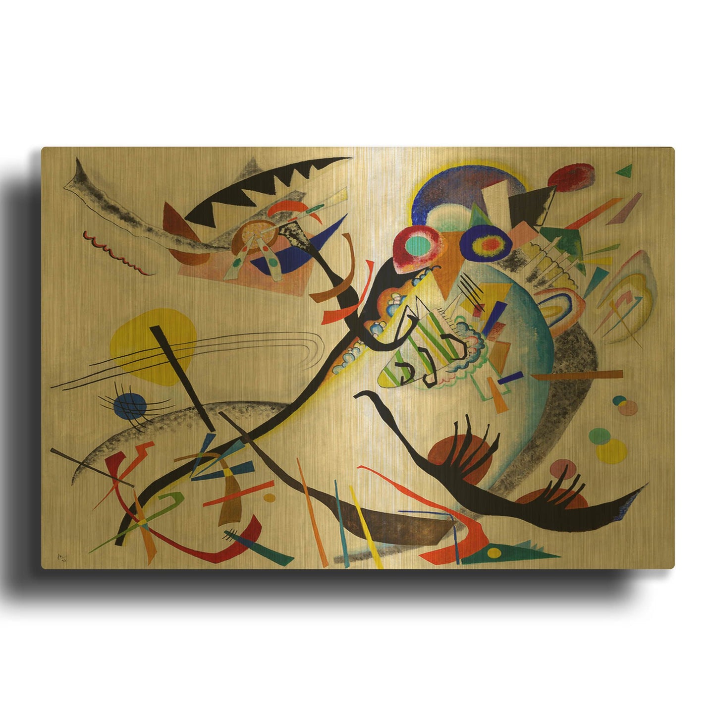 'Blue Segment' By Wassily Kandinsky Gold Metal Wall Art