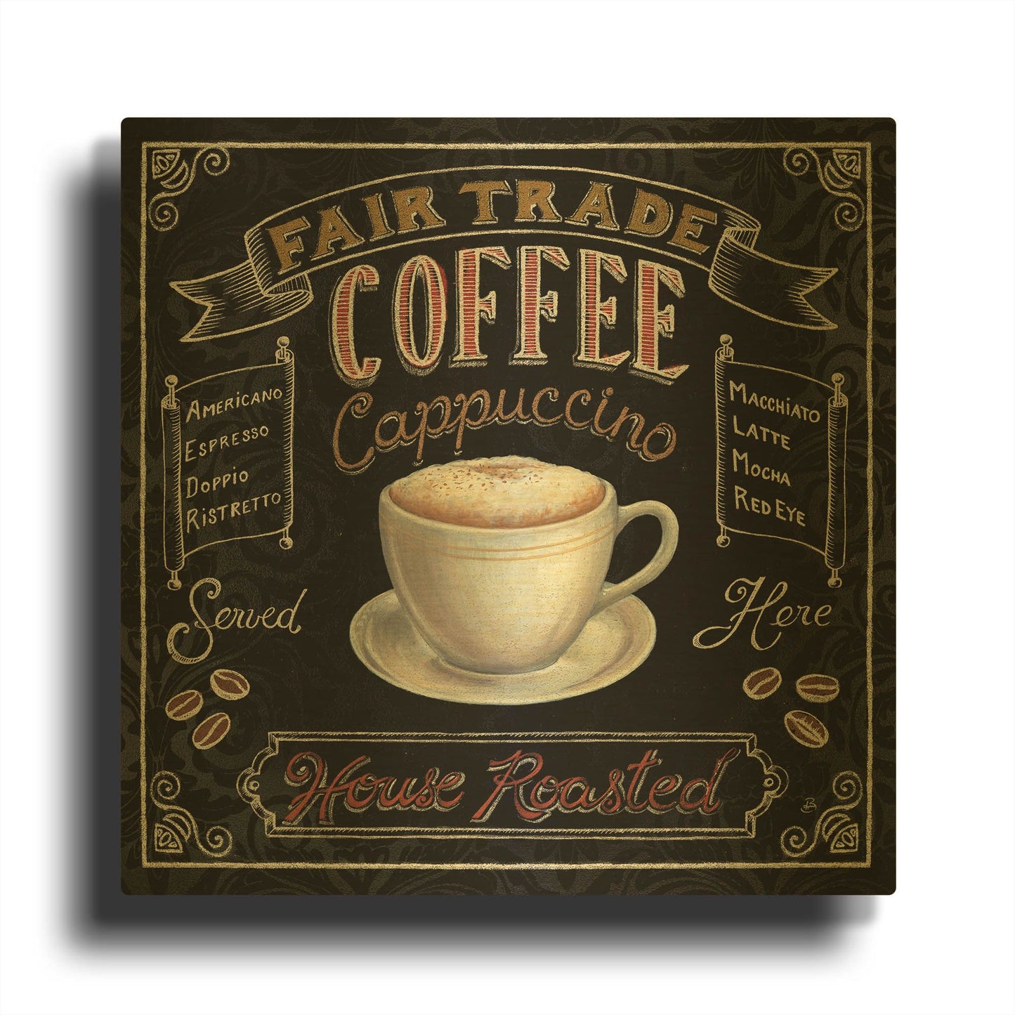 'Morning Treat Square I' By Daphne Brissonnet Gold Metal Wall Art