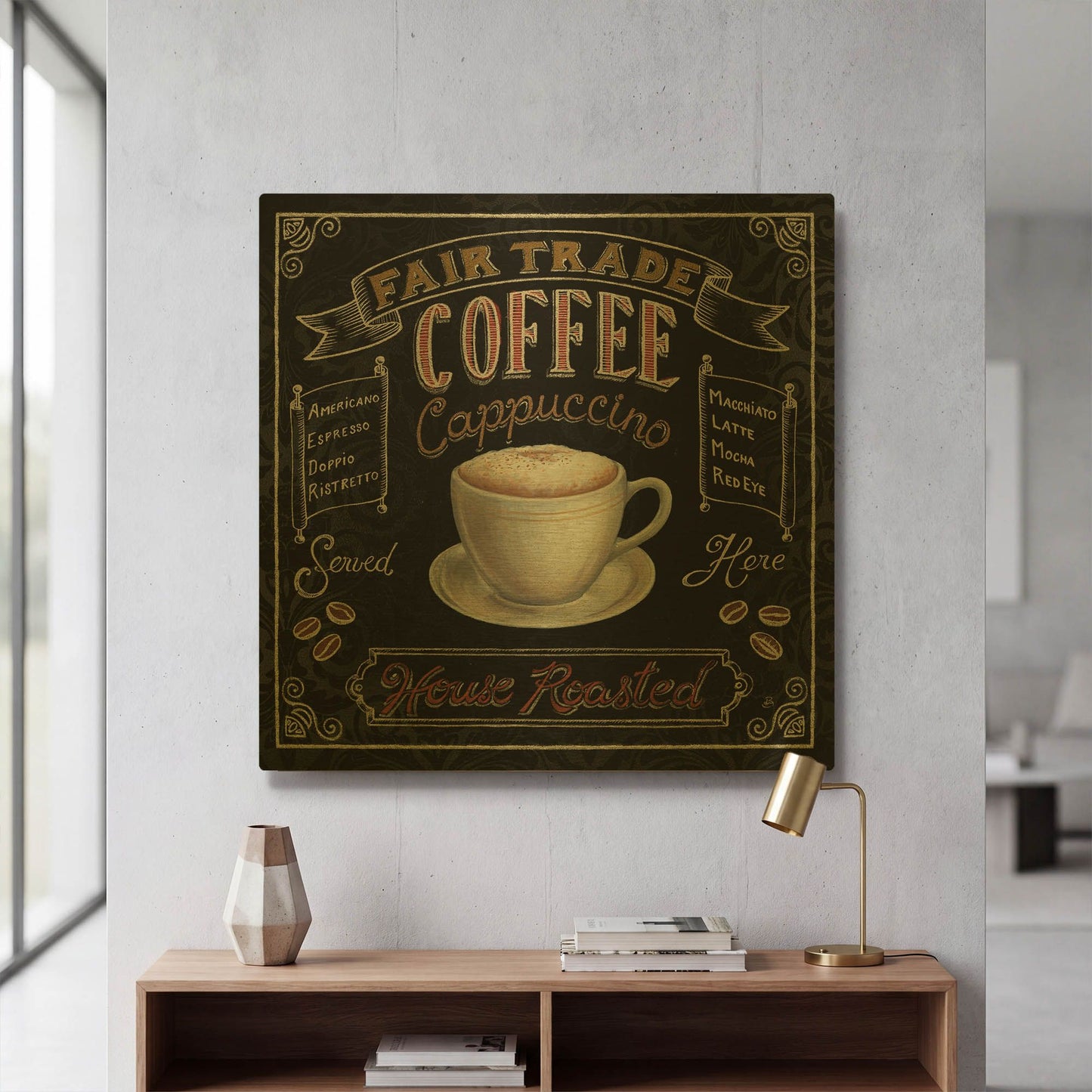 'Morning Treat Square I' By Daphne Brissonnet Gold Metal Wall Art
