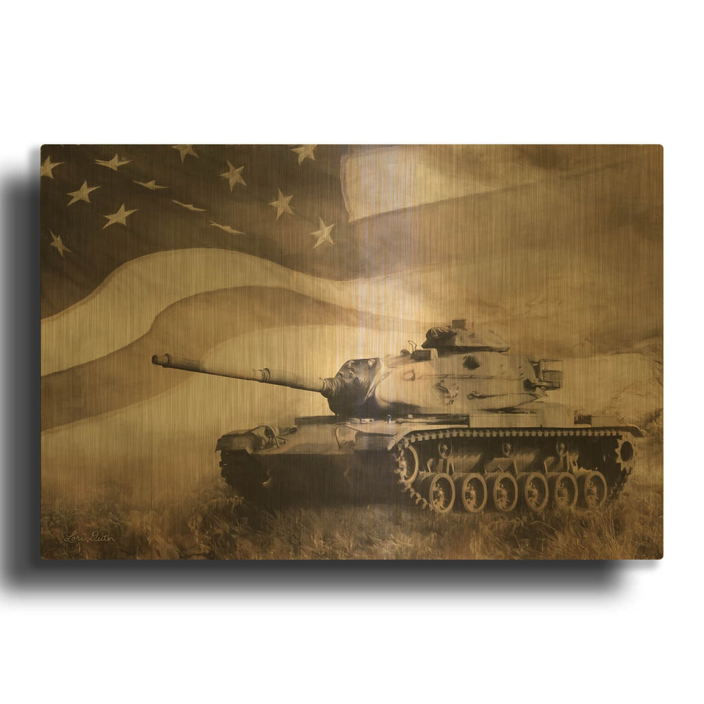 'The Liberator Tank' By Lori Deiter Gold Metal Wall Art