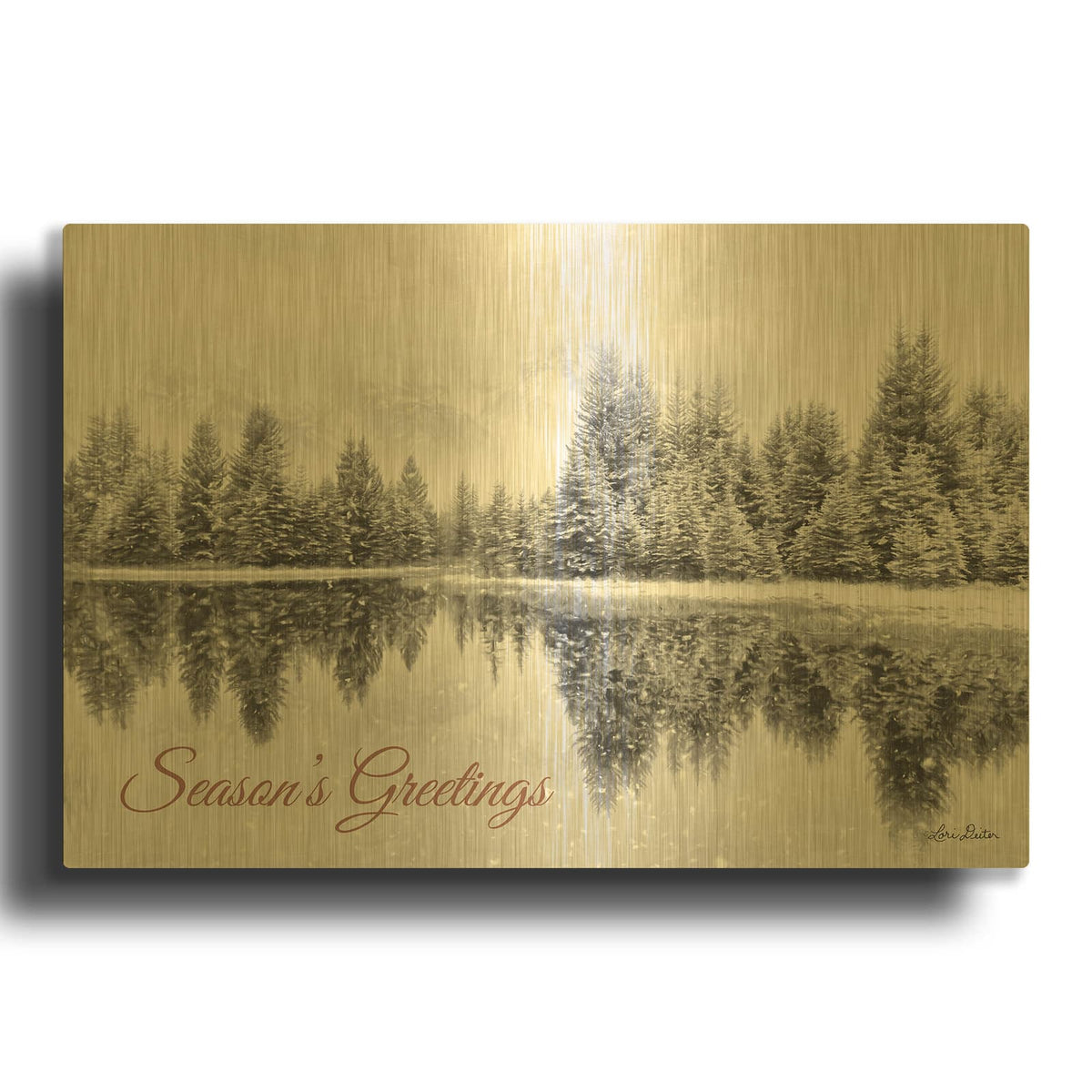 'Schwabachers Seasons Greetings' By Lori Deiter Gold Metal Wall Art