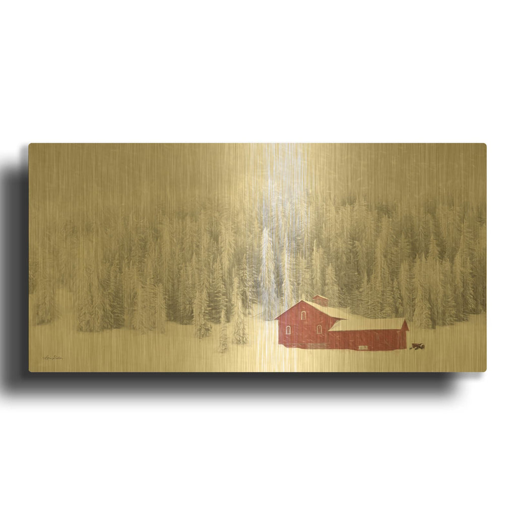 'Old Wyoming Barn' By Lori Deiter Gold Metal Wall Art