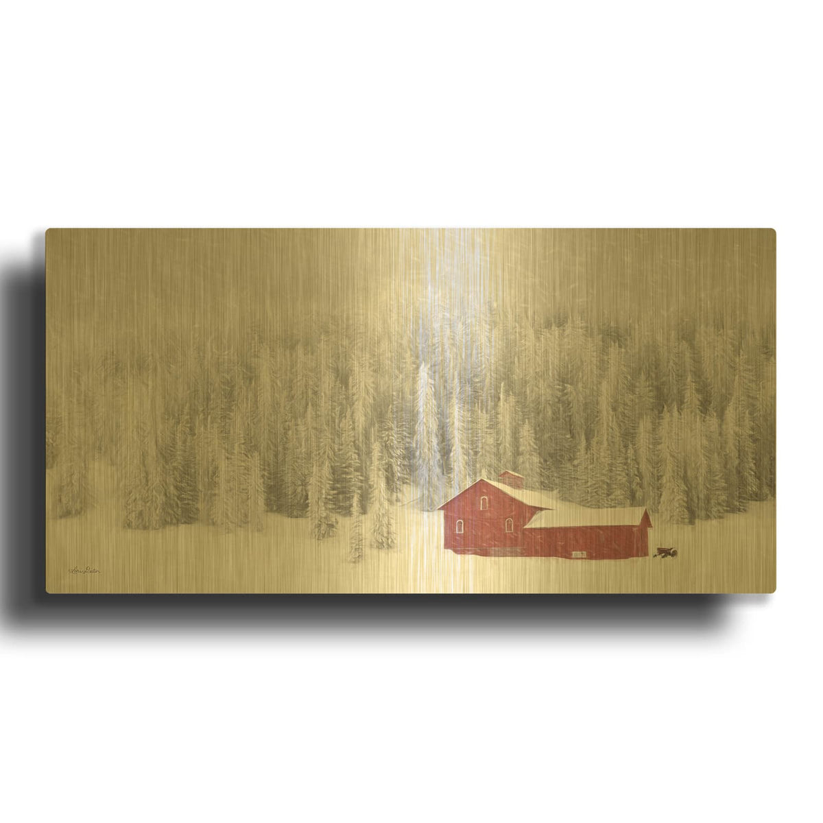 'Old Wyoming Barn' By Lori Deiter Gold Metal Wall Art