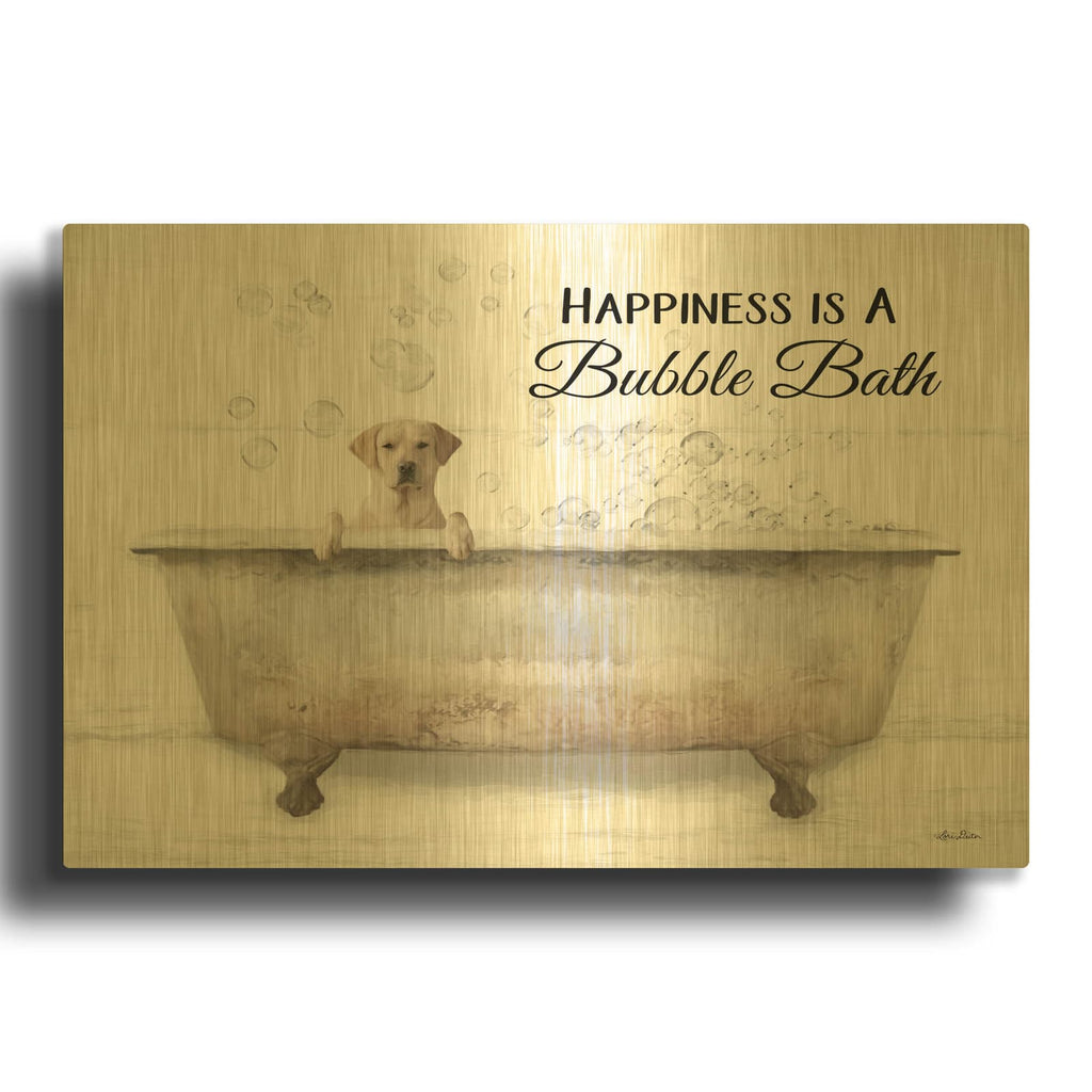 'Bubble Bath' By Lori Deiter Gold Metal Wall Art
