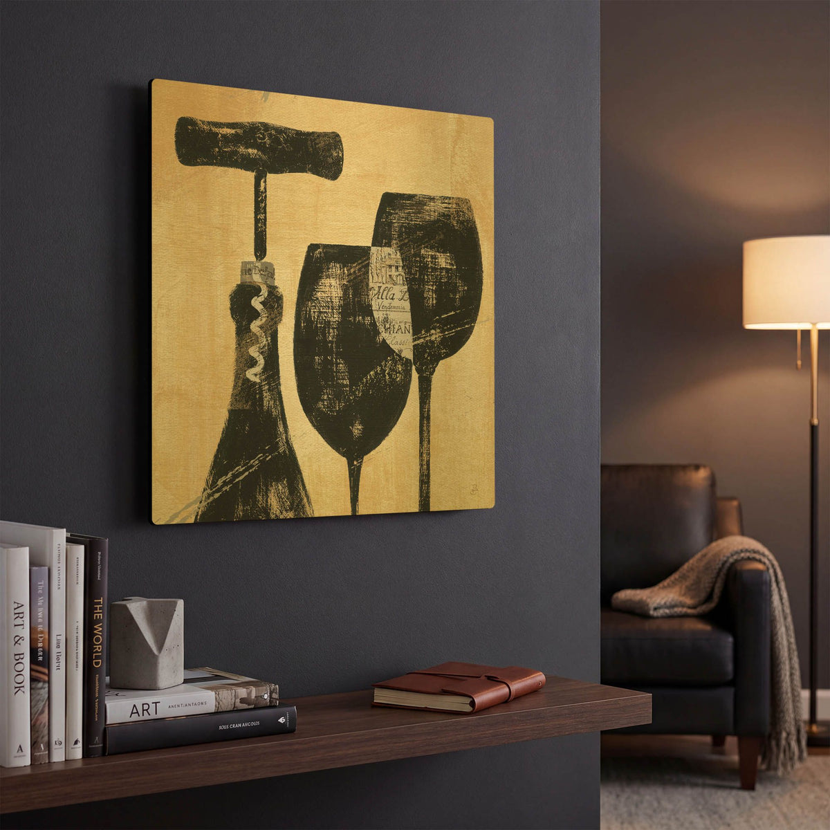 'Wine Selection II' By Daphne Brissonnet Gold Metal Wall Art