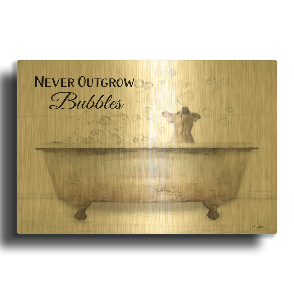 'Never Outgrow Bubbles' By Lori Deiter Gold Metal Wall Art