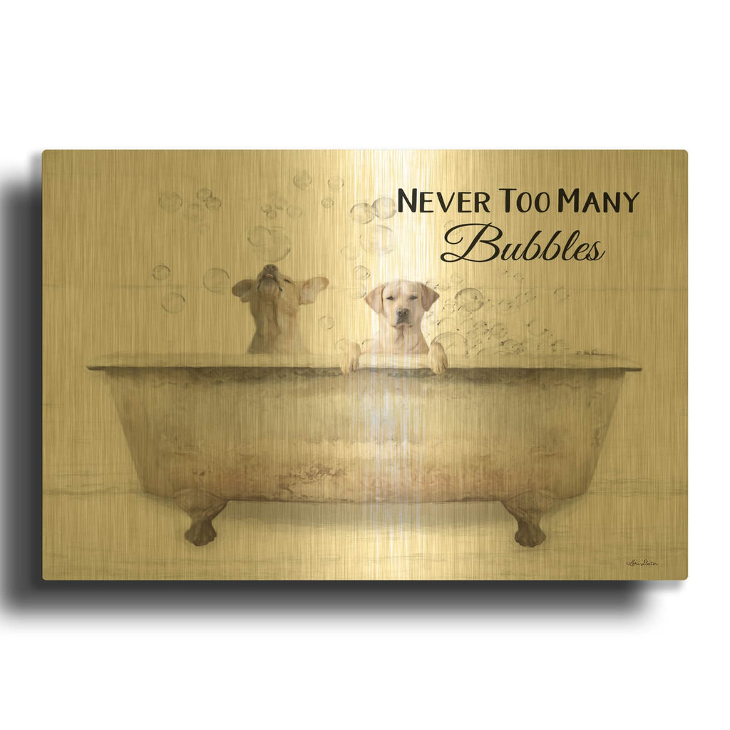 'Never Too Many Bubbles' By Lori Deiter Gold Metal Wall Art