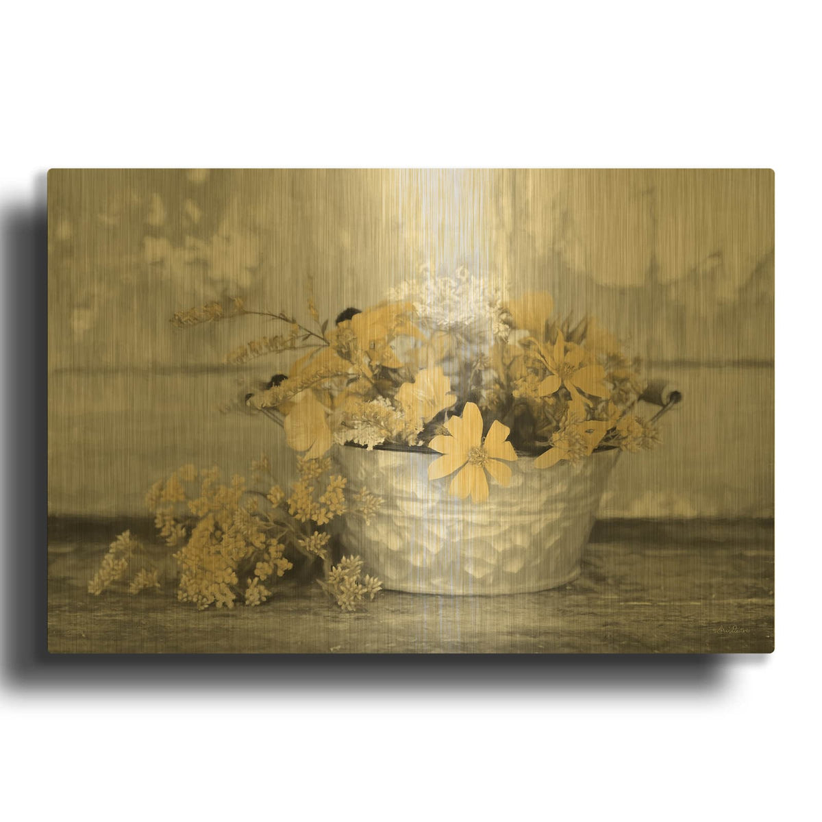 'Gold Wildflowers I' By Lori Deiter Gold Metal Wall Art