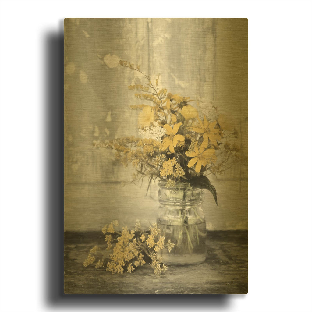 'Gold Wildflowers II' By Lori Deiter Gold Metal Wall Art