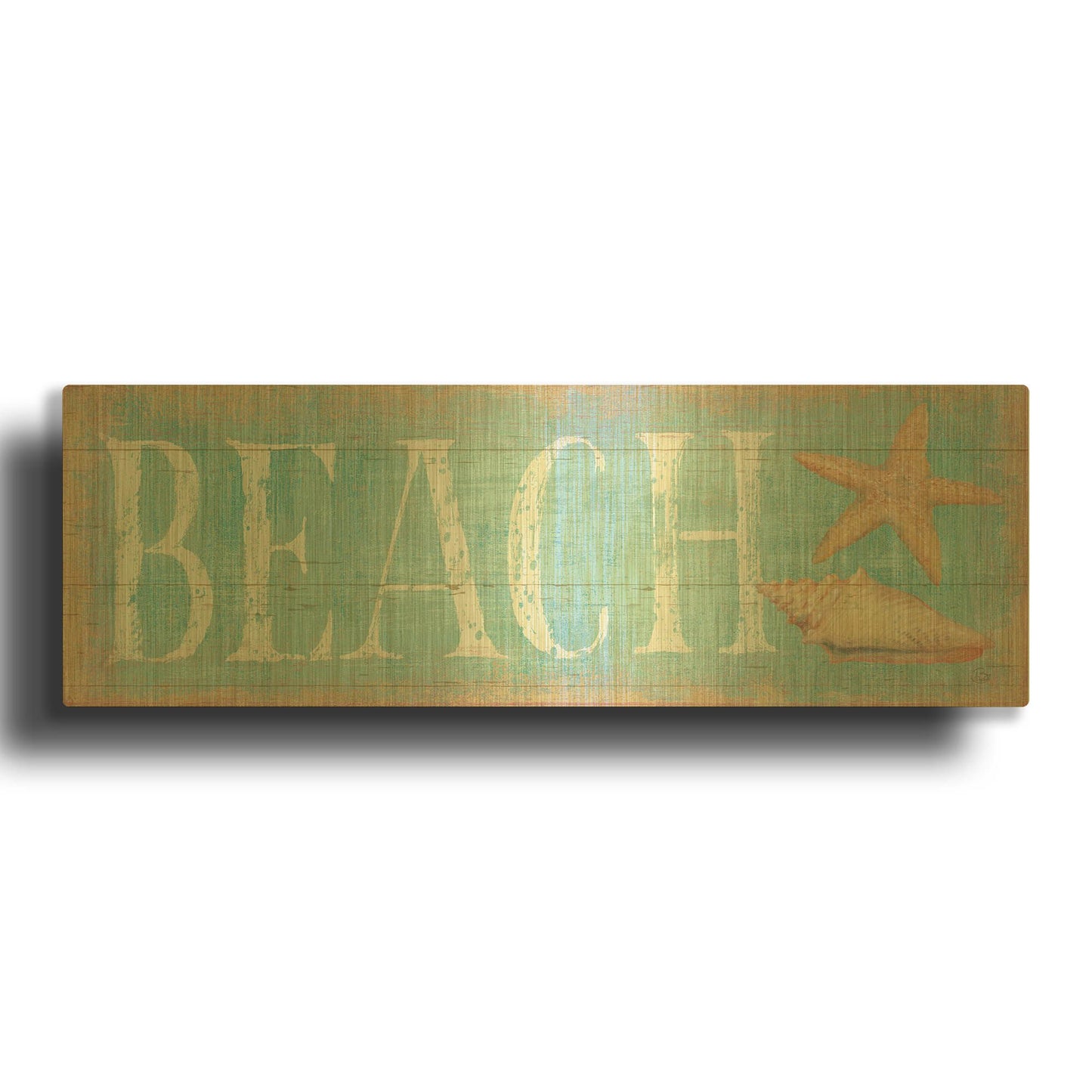 'Pastel Beach' By Daphne Brissonnet Gold Metal Wall Art