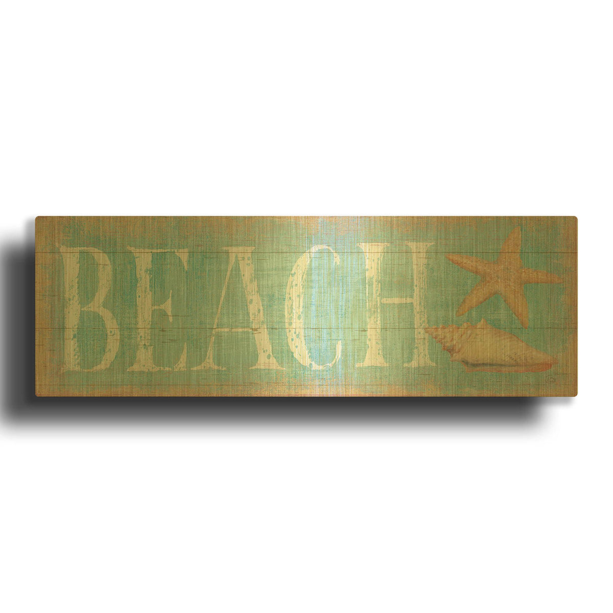 'Pastel Beach' By Daphne Brissonnet Gold Metal Wall Art