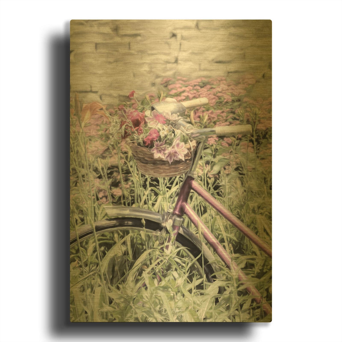 'Blooming Beauty' By Lori Deiter Gold Metal Wall Art