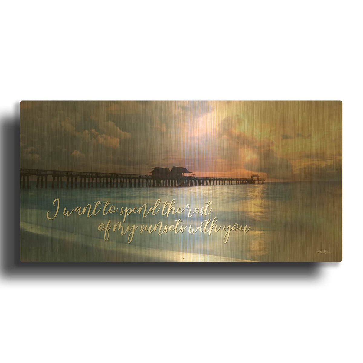 'Rest of My Sunsets I' By Lori Deiter Gold Metal Wall Art
