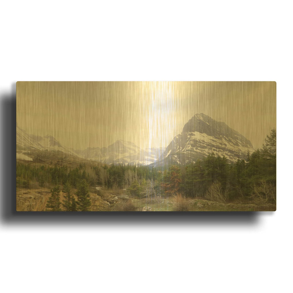 'Many Glacier Landscape' By Lori Deiter Gold Metal Wall Art