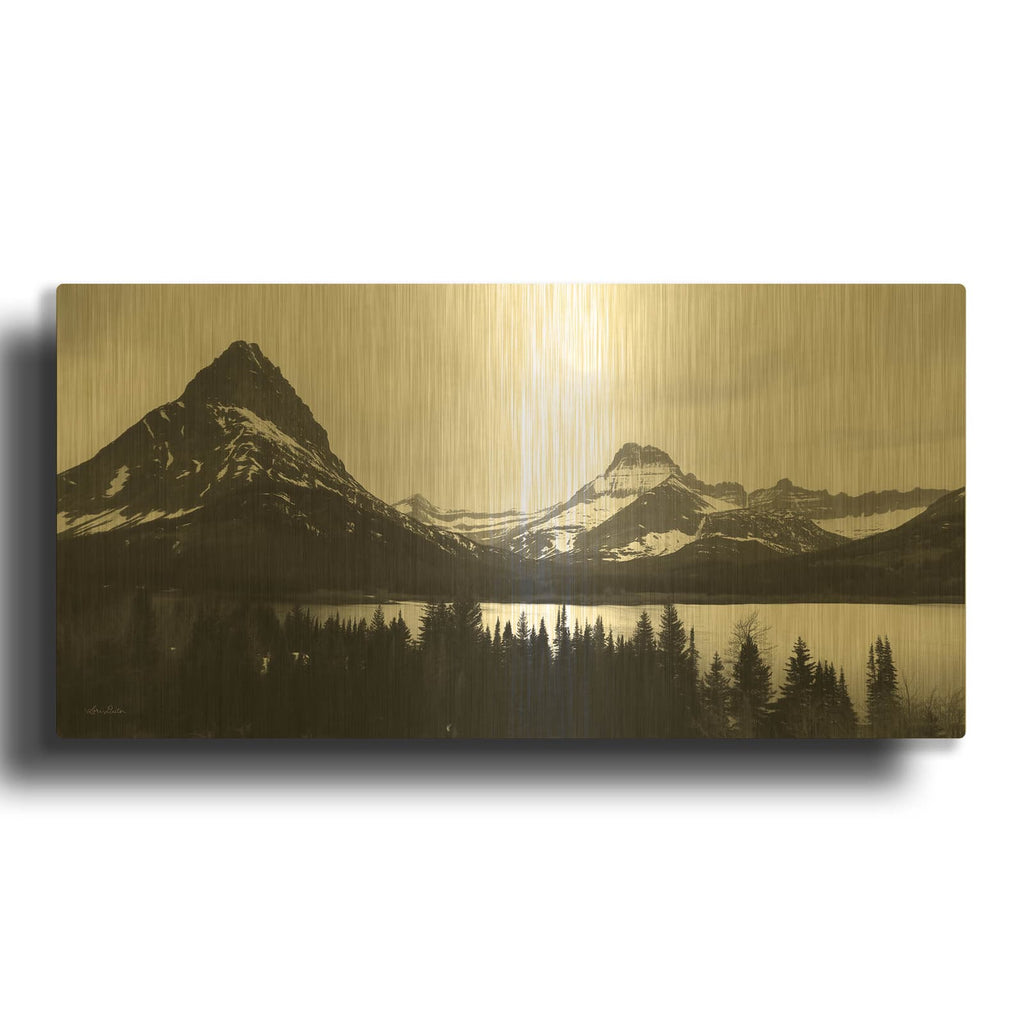 'Swiftcurrent Lake' By Lori Deiter Gold Metal Wall Art