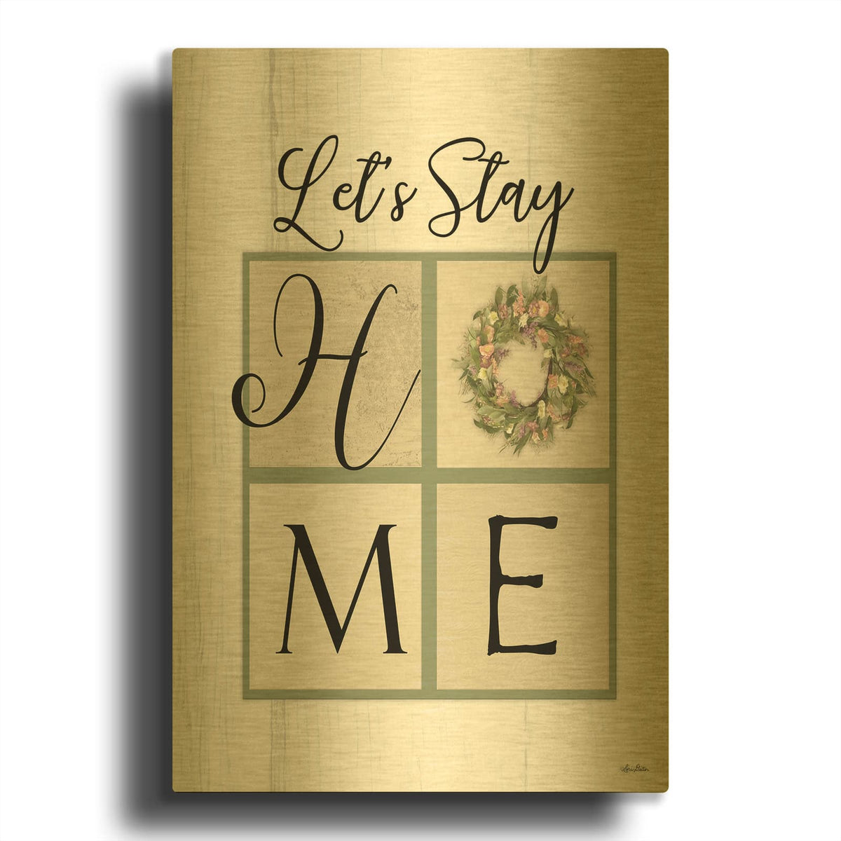 'Let' By Lori Deiter Gold Metal Wall Art