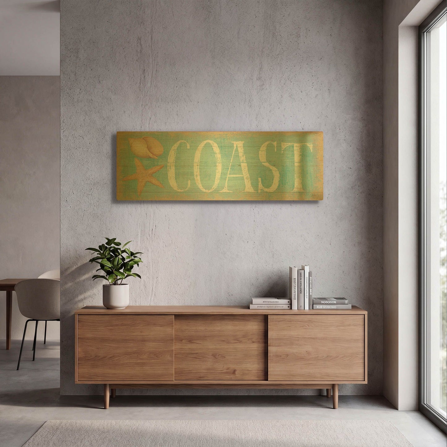 'Pastel Coast' By Daphne Brissonnet Gold Metal Wall Art