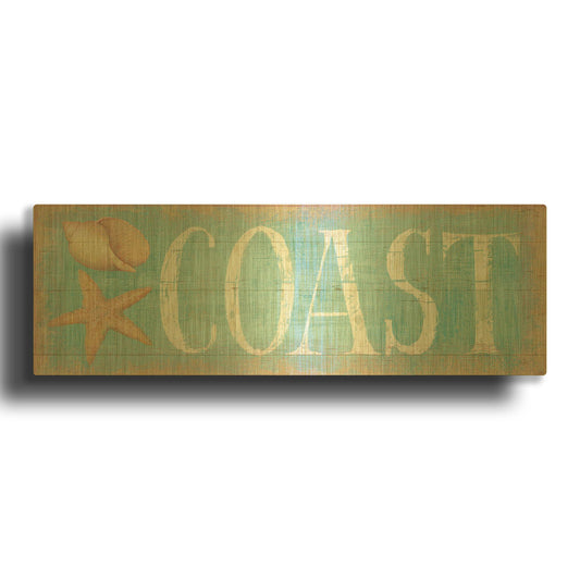 'Pastel Coast' By Daphne Brissonnet Gold Metal Wall Art