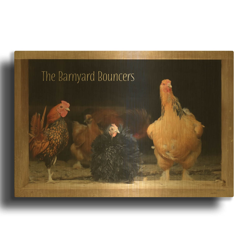 'Barnyard Bouncers' By Lori Deiter Gold Metal Wall Art