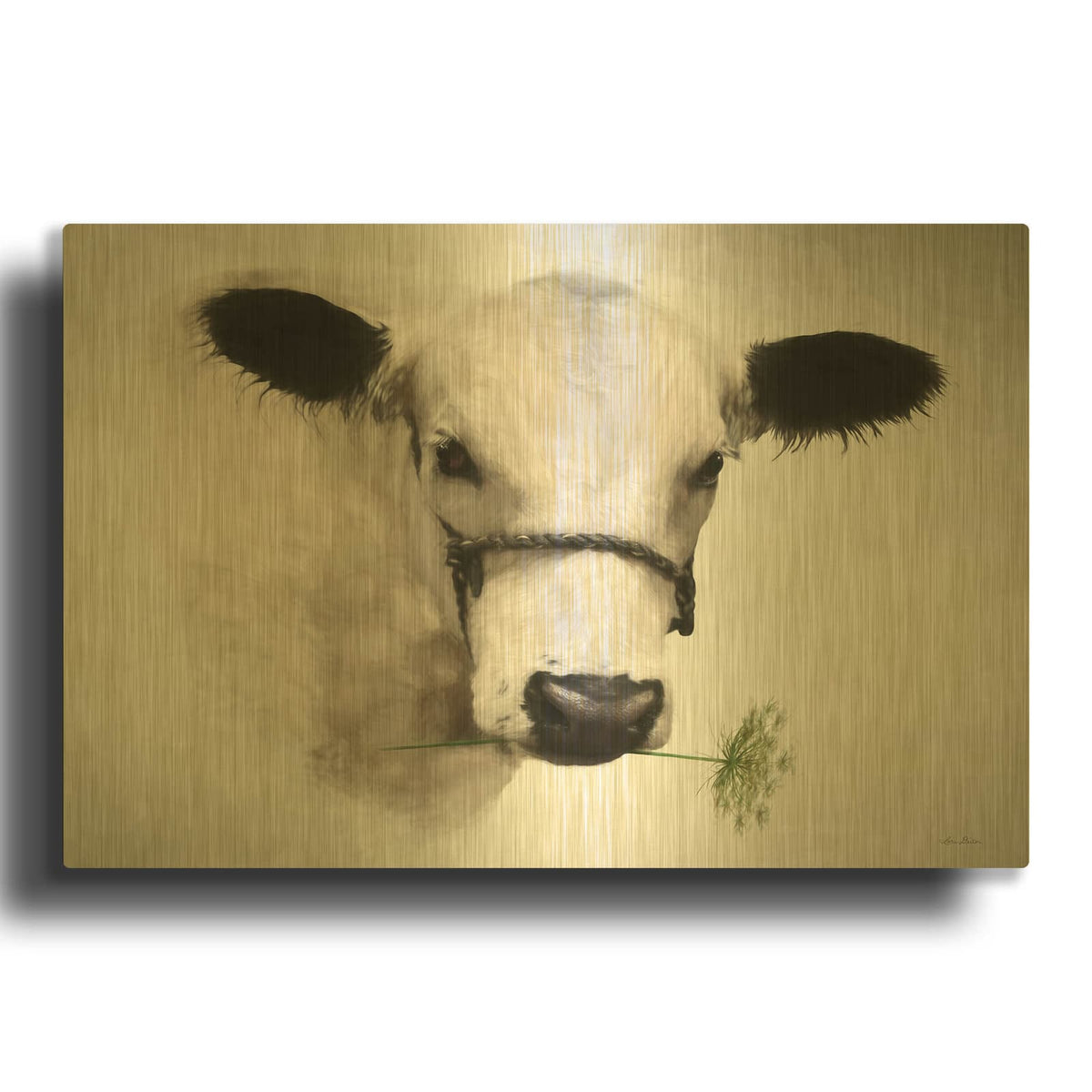'Flower Girl' By Lori Deiter Gold Metal Wall Art