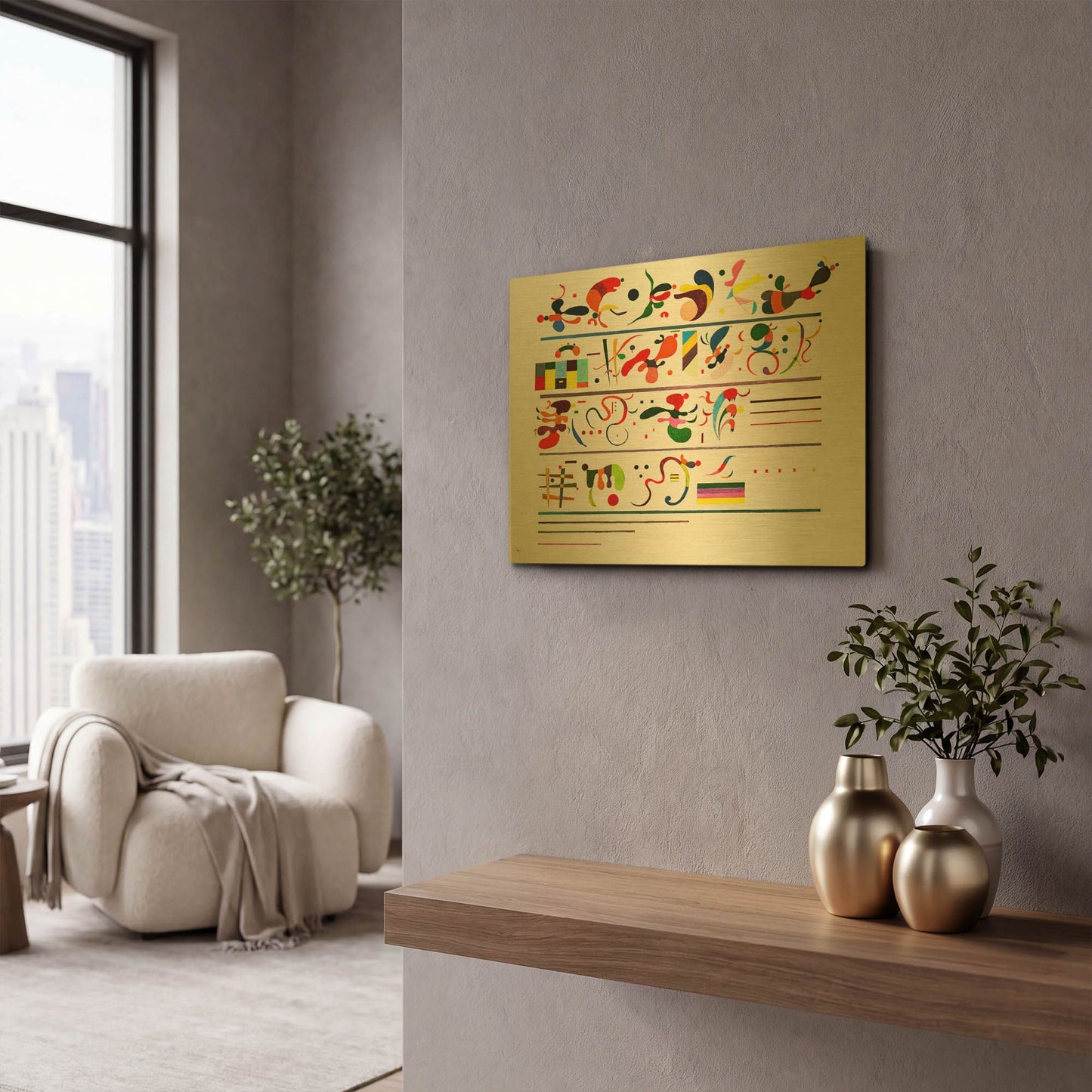 'Succession' By Wassily Kandinsky Gold Metal Wall Art