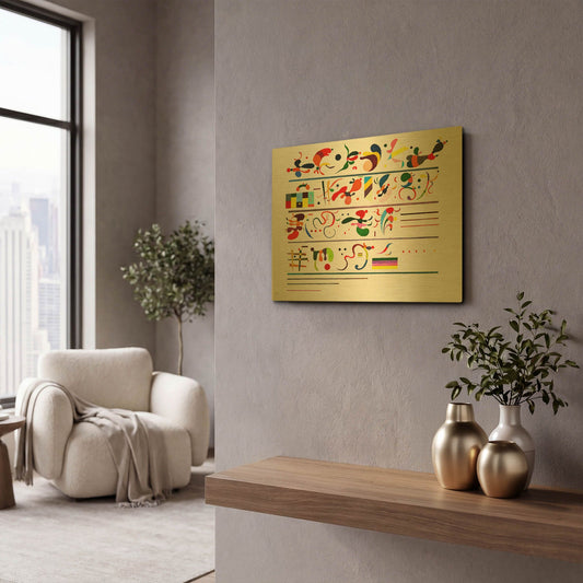 'Succession' By Wassily Kandinsky Gold Metal Wall Art