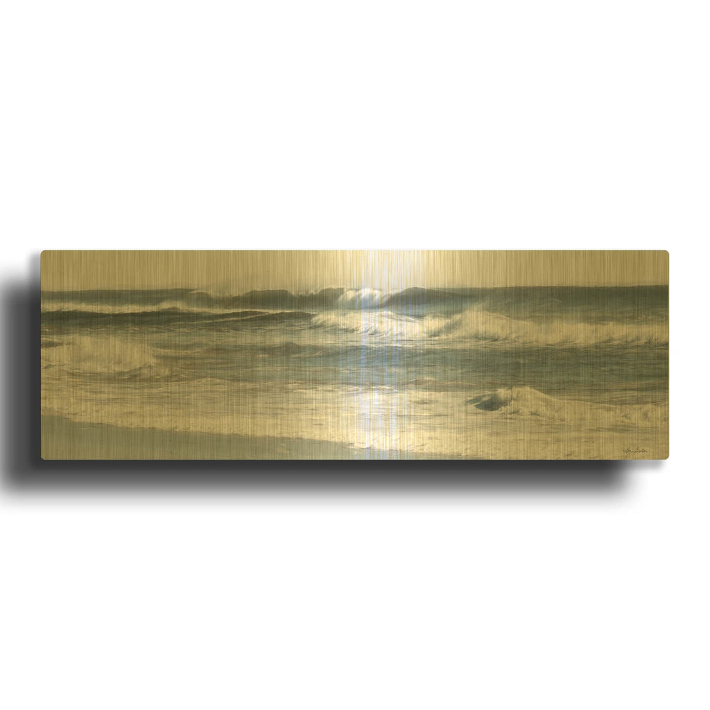 'Ocean Panorama' By Lori Deiter Gold Metal Wall Art