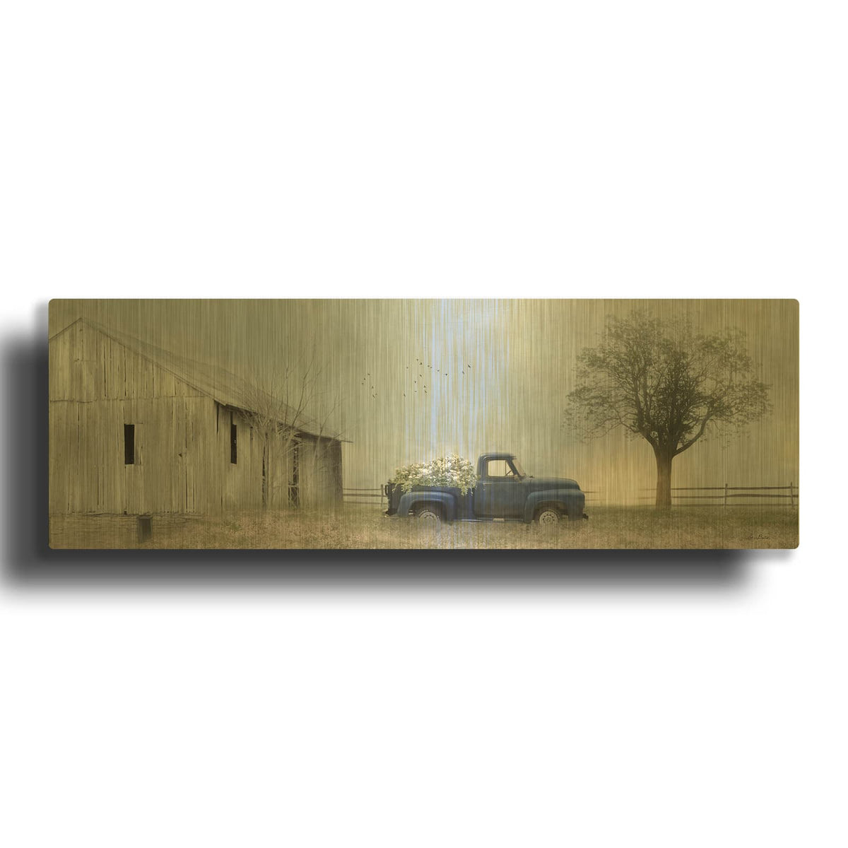 'Jonestown Barn' By Lori Deiter Gold Metal Wall Art