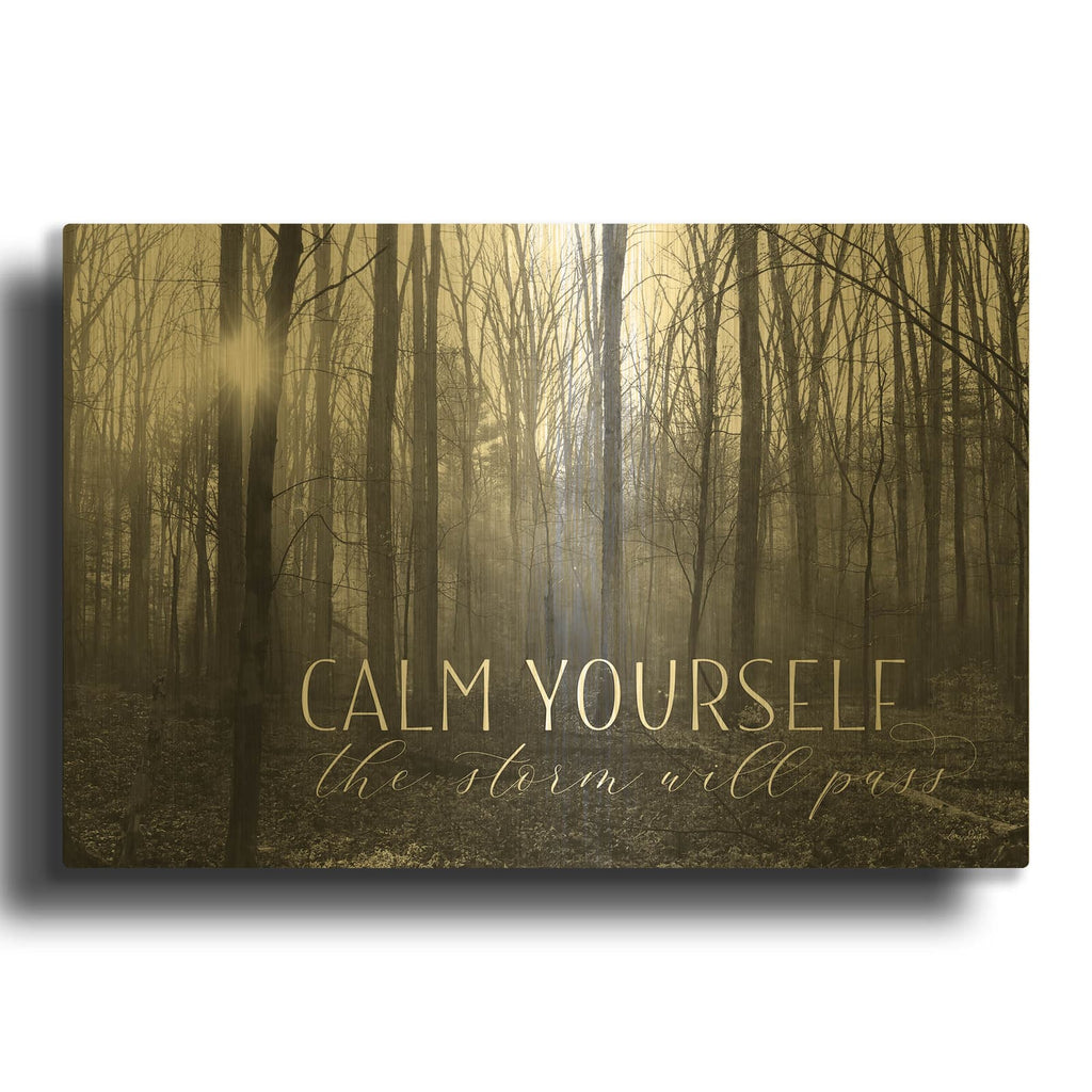 'Calm Yourself' By Lori Deiter Gold Metal Wall Art