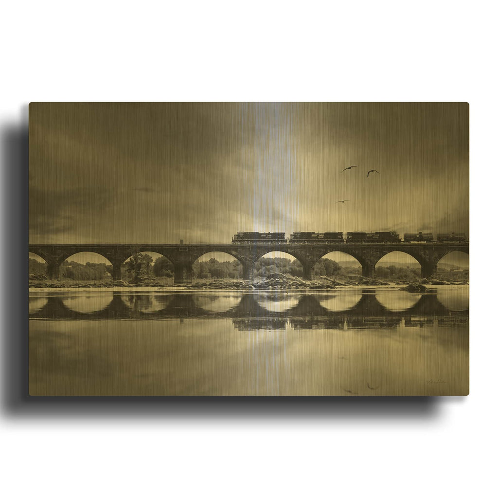 'All Aboard' By Lori Deiter Gold Metal Wall Art