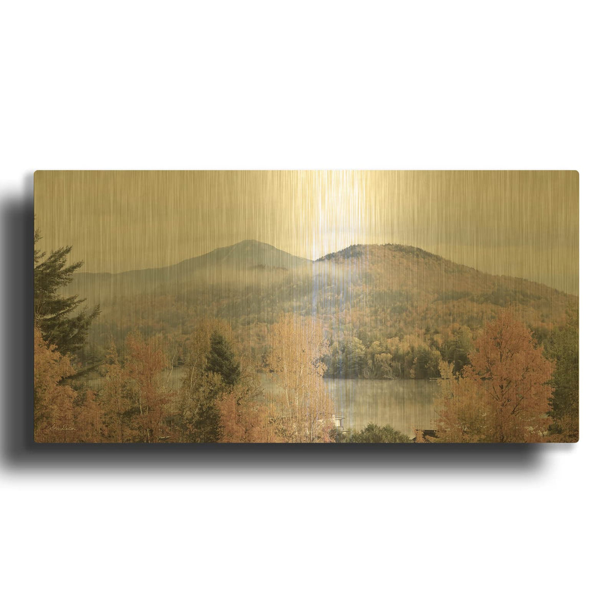 'Whiteface Mountain' By Lori Deiter Gold Metal Wall Art