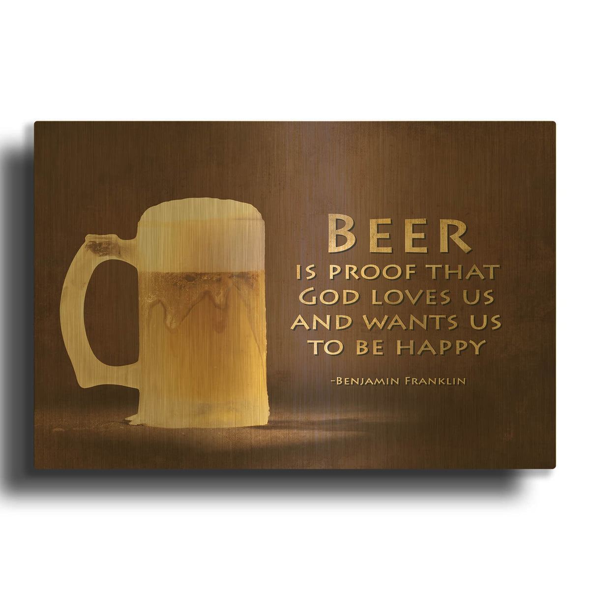 'Be Happy' By Lori Deiter Gold Metal Wall Art