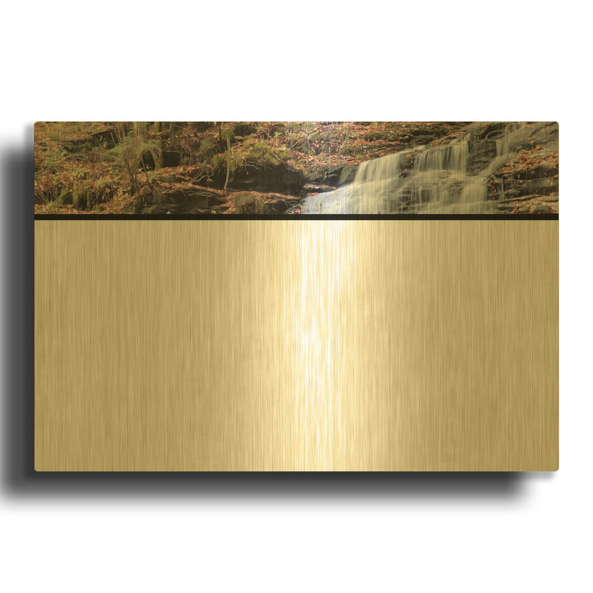 'Peaceful Day at Mohican Falls' By Lori Deiter Gold Metal Wall Art