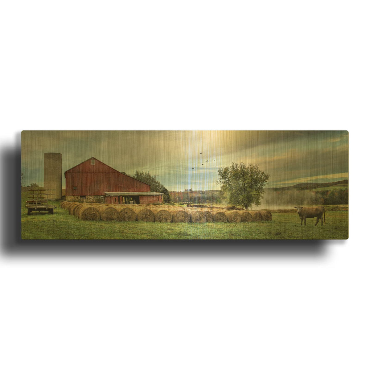 'Hay Harvest' By Lori Deiter Gold Metal Wall Art