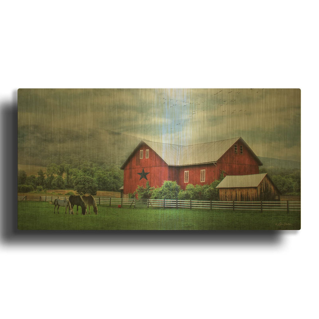 'Grazin' By Lori Deiter Gold Metal Wall Art