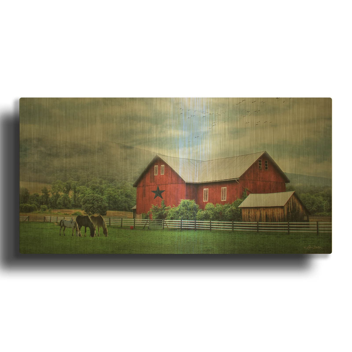 'Grazin' By Lori Deiter Gold Metal Wall Art