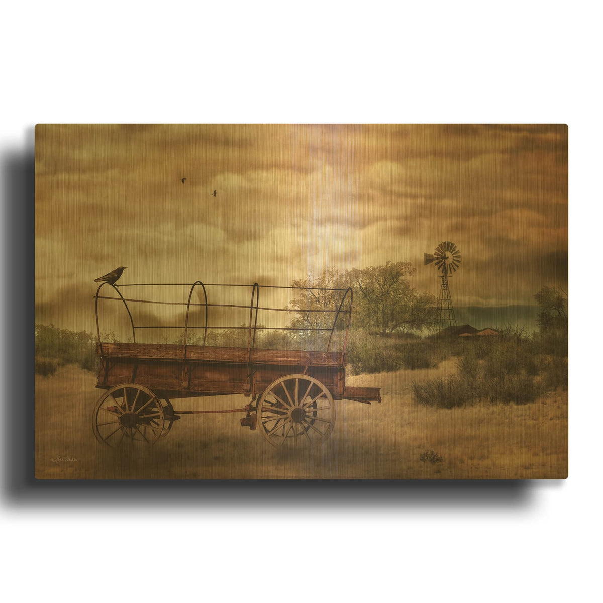 'Desert Wagon' By Lori Deiter Gold Metal Wall Art