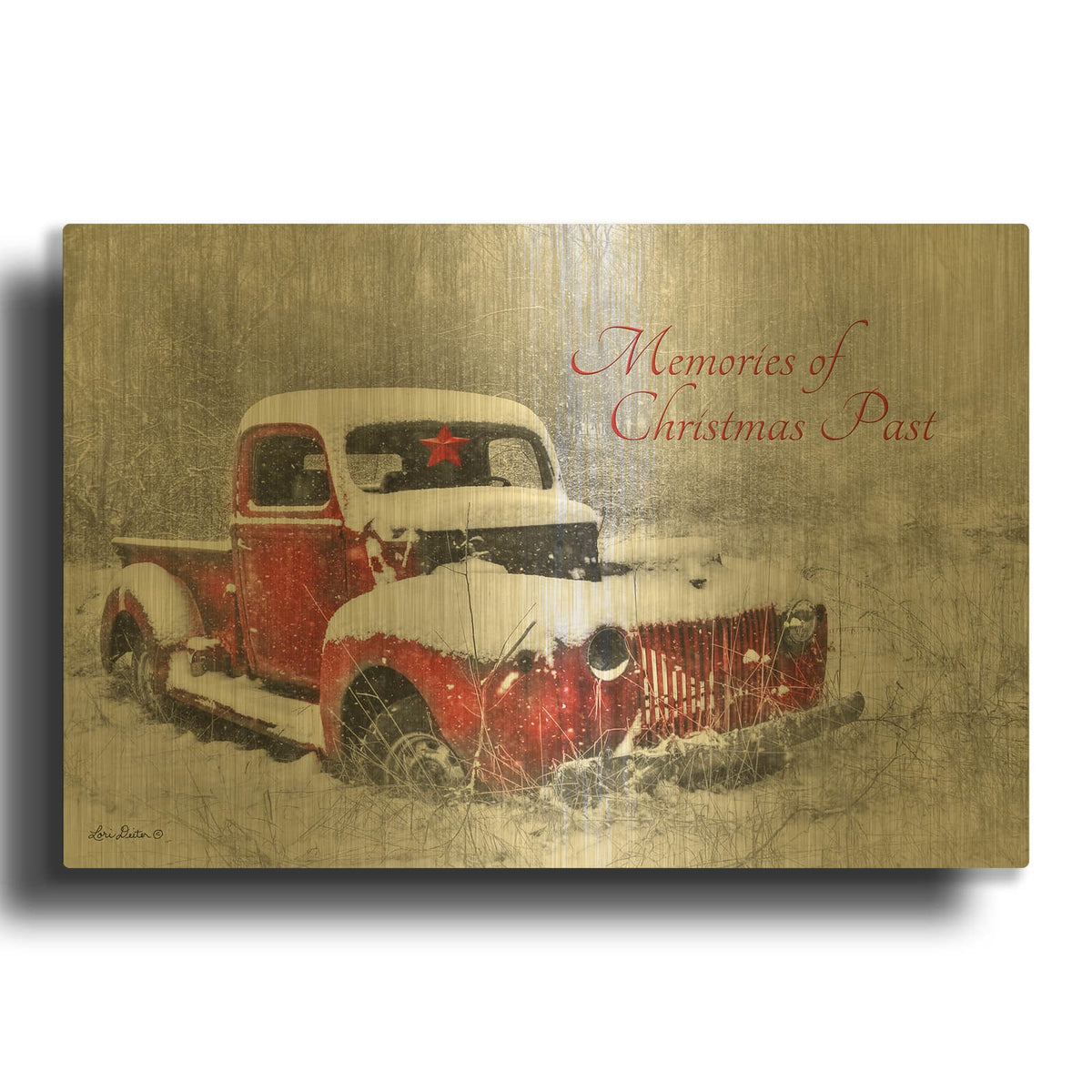 'Christmas Past' By Lori Deiter Gold Metal Wall Art