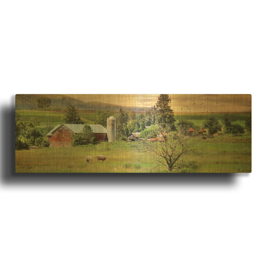 'Grazing Sheet' By Lori Deiter Gold Metal Wall Art