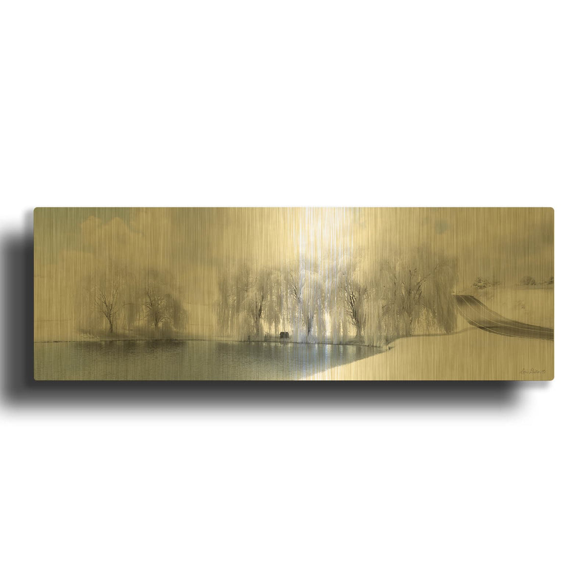 'Winter Willow' By Lori Deiter Gold Metal Wall Art