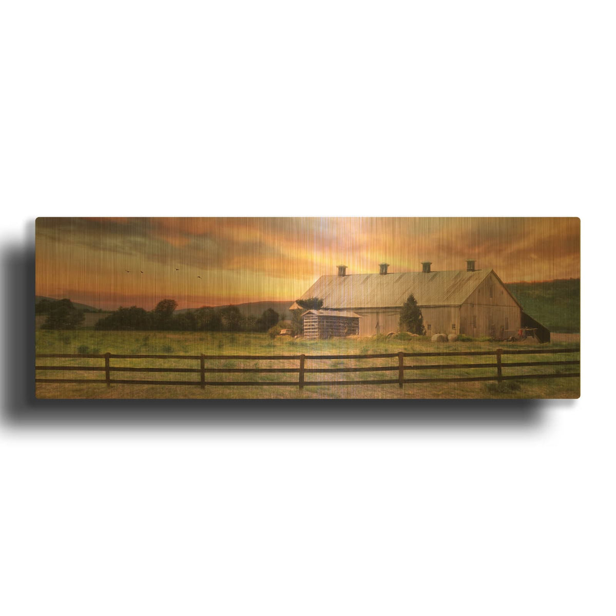 'Sunset in the Valley' By Lori Deiter Gold Metal Wall Art