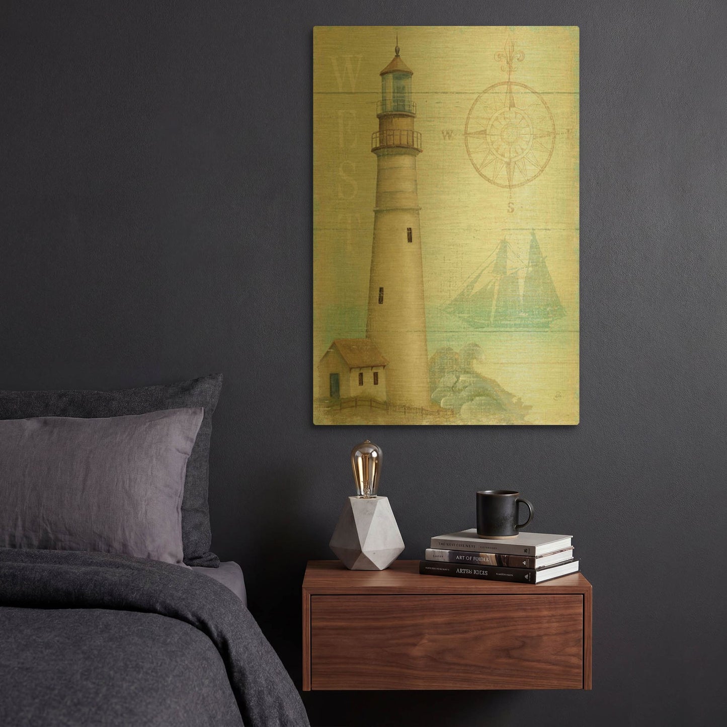 'West Coastal Light' By Daphne Brissonnet Gold Metal Wall Art