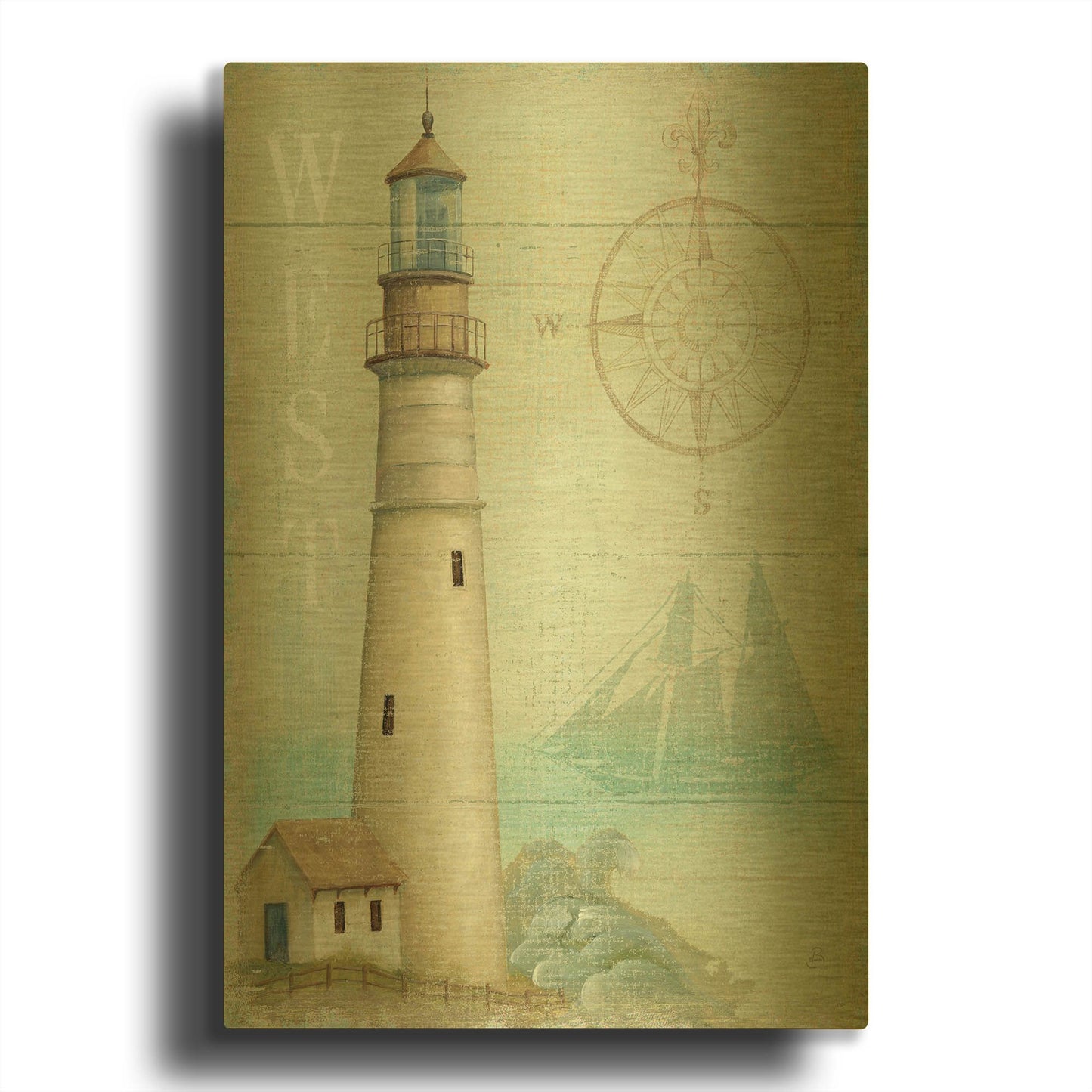 'West Coastal Light' By Daphne Brissonnet Gold Metal Wall Art