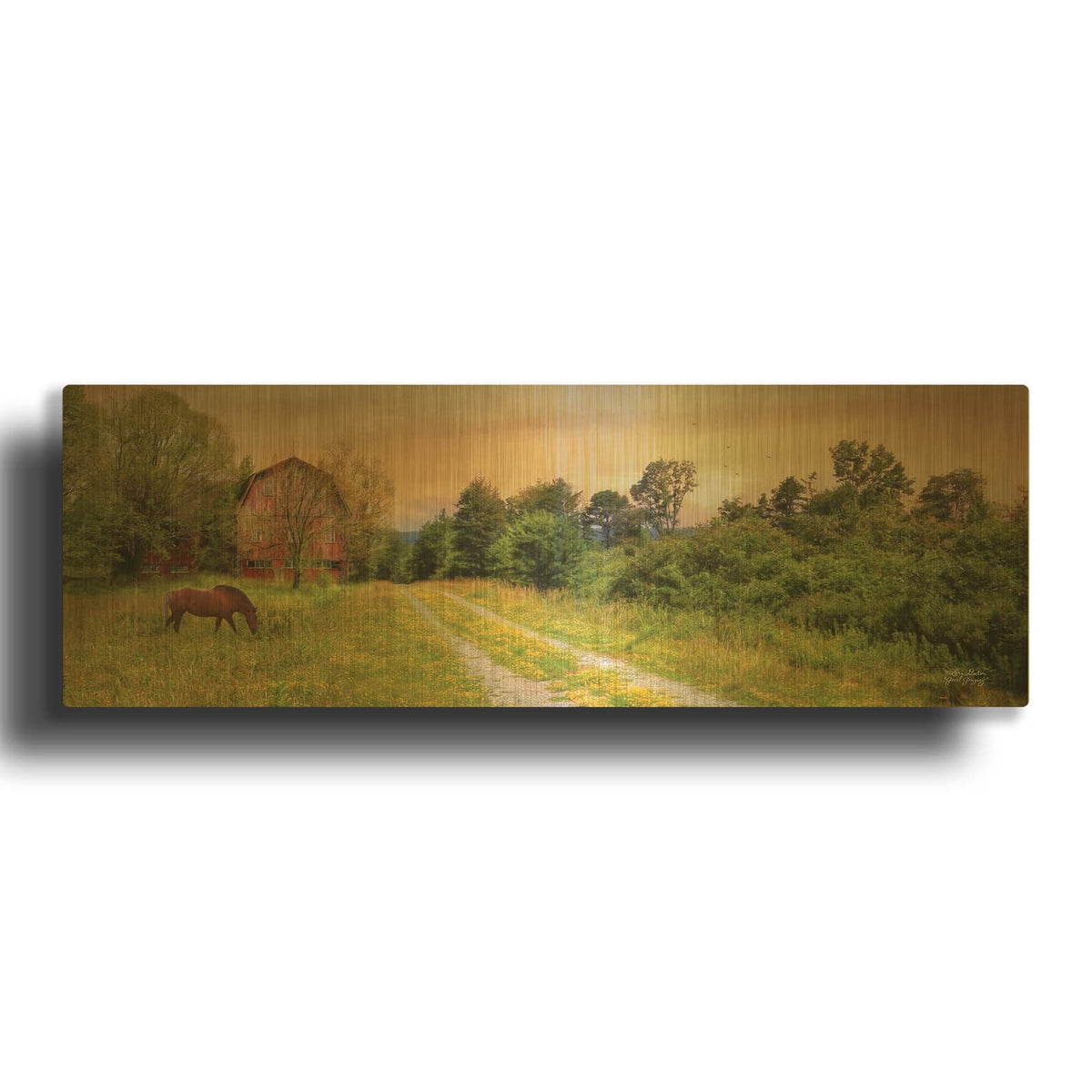 'Good Grazing' By Lori Deiter Gold Metal Wall Art