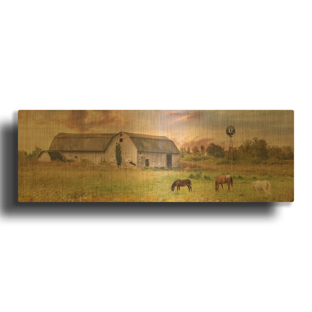 'Clayton Barnyard' By Lori Deiter Gold Metal Wall Art