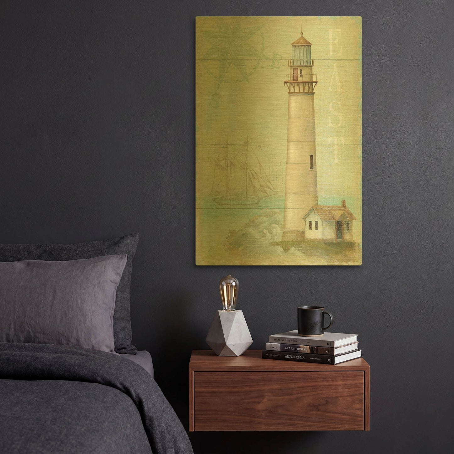 'East Coastal Light' By Daphne Brissonnet Gold Metal Wall Art